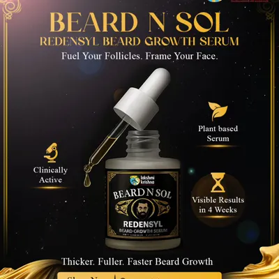 Fuel your follicles and frame your face with our Beard N Sol Redensyl Beard Growth Serum. This graphic explains how our clinically active, plant-based serum delivers visible results in just 4 weeks, leading to thicker, fuller, and faster beard growth.