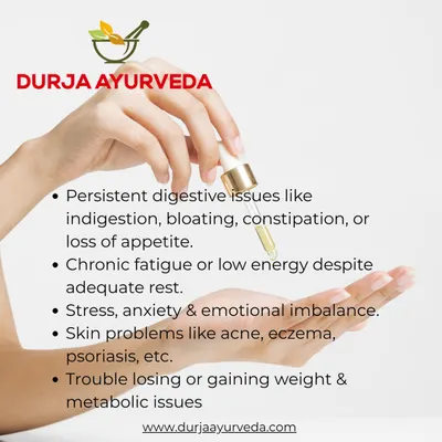 This graphic lists common signs that your body may need a deep cleanse, such as digestive issues, chronic fatigue, and skin problems. Panchakarma is designed to address these root imbalances.