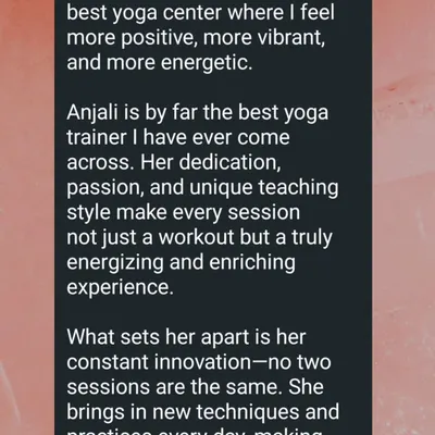 This wonderful feedback highlights what I strive for in my coaching: innovation and dedication. I design every session to be a unique and enriching experience, ensuring you never feel bored and are always making progress.
