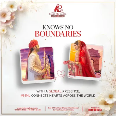 Love knows no boundaries. With a global presence, Make My Lagan connects hearts across the world, from Dubai to Delhi. Your perfect match could be anywhere, and we are here to help you find them.