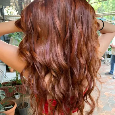 This is what I call 'Cowboy Copper'. A beautiful, rich copper color that shines like a new penny. This vibrant look was created without any bleach.