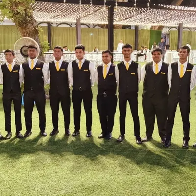 A part of our fantastic team, lined up and ready for service. Their professionalism, skill, and positive attitude are what make our bar service truly exceptional.