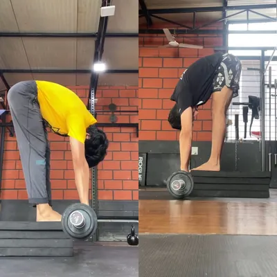 One year of consistent work on my Jefferson curl. The photo on the right shows increased spinal flexion and compression. This journey is a reminder that failure is what drives growth, and small, daily efforts compound into visible results over time.