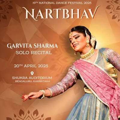 This is the poster for my solo recital at the Nartbhav Festival in Bengaluru. Preparing for a solo performance is a journey of deep introspection and sadhana, and I feel truly blessed for every opportunity to share my art.