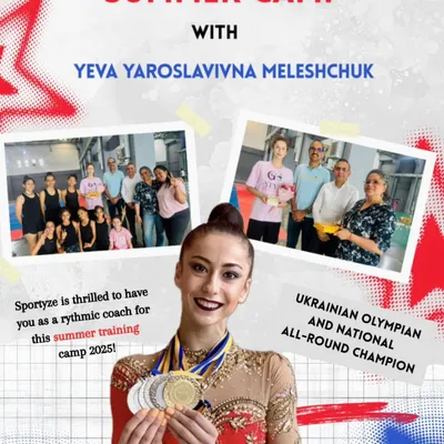 We are thrilled to announce our exclusive summer training camp with Ukrainian Olympian and National Champion, Yeva Meleshchuk. This is a unique opportunity for rhythmic gymnasts to learn from one of the best.