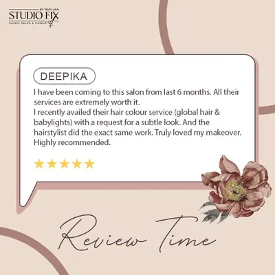 A five-star review from a happy client who loved her subtle global color and babylights. We always listen to your requests to achieve your desired look.