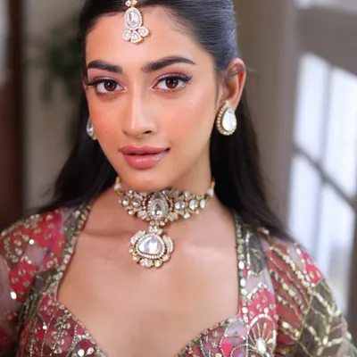 A close-up of a soft glam look created during our masterclass. Notice the clean, defined winged liner and the seamlessly blended eyeshadow, techniques we focus on perfecting.
