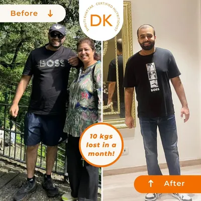 An incredible 10 kilos lost in just one month! This transformation shows what's possible with a dedicated mindset and a personalized nutrition plan that works for your body, not against it.