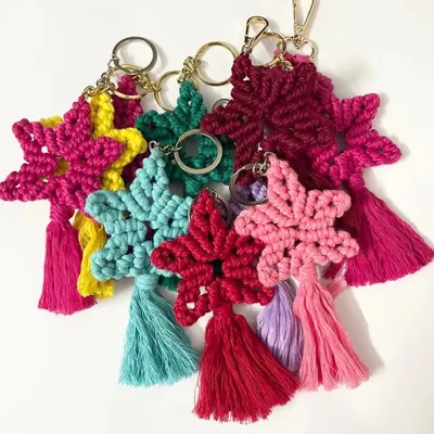A colorful cluster of my star-shaped keychains! These are so fun and come with a little tassel. They make great return gifts for parties.
