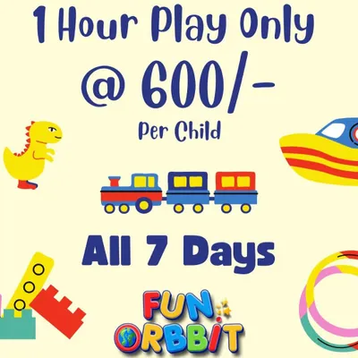 Simple, straightforward fun. This graphic details our standard walk-in play offer, available all seven days a week for spontaneous play sessions.