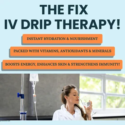 **The fix for feeling drained: IV Drip Therapy.** This treatment provides instant hydration and nourishment, packed with vitamins, antioxidants, and minerals to boost energy and immunity.