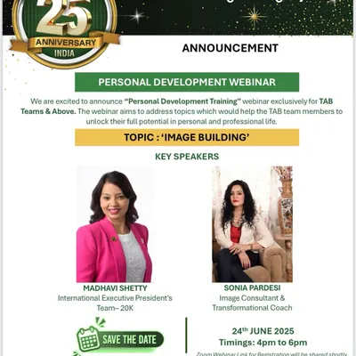 I had the opportunity to deliver a session on 'Image Building' for Herbalife’s Top Achievers Business team. It was an honor to address 4,500 participants from across India and share the stage with the lovely Madhavi Shetty.