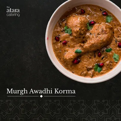 A royal Murgh Awadhi Korma. This rich and creamy chicken curry from the Awadhi cuisine is known for its aromatic spices and nutty base.