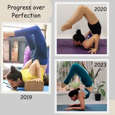 My progress in Vrischikasana (Scorpion Pose) from 2019 to 2023. Perfect is an illusion; strive for becoming a better version of yourself, one baby step at a time.