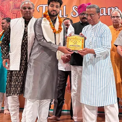 Grateful to be honored with the "Pt. Lalu Singh Samman 2025" by Taal Sargam Academy, Agra.
