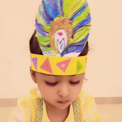Janmashtami at Prath is always special. Our little Krishnas, aged 3 to 5, look so cute in the peacock feather headbands they crafted.