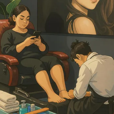 Time to treat your feet. My pedicure service is designed to be a true escape, where you can just sit back, relax, and let me handle the rest. I'll make sure your feet are perfectly polished and pampered.