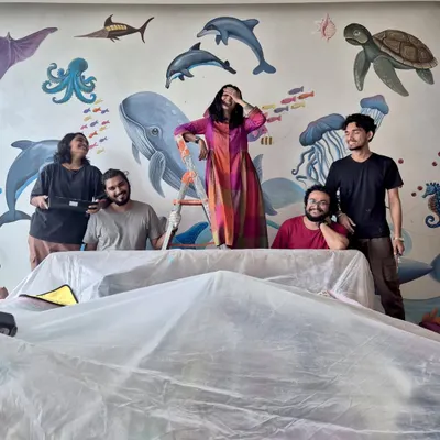Our glow, grow, and flow tribe. A moment of joy and camaraderie with the team after completing a project. We are not a milestone kind of studio; we are the dreamer kinds.