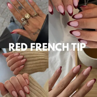 A classic with a twist. The red French tip is a bold and confident choice that's perfect for fall or any time you want to make a statement.