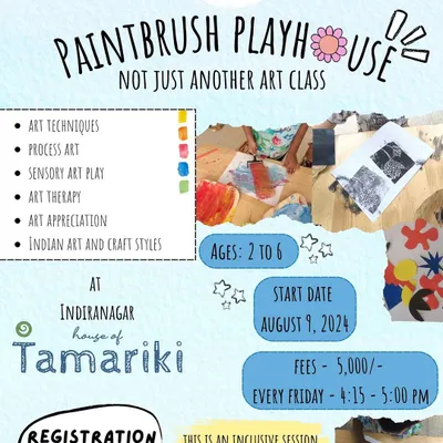 Announcing our Paintbrush Playhouse art sessions. These classes are for ages 2 to 6 and explore art techniques, sensory art, and even art therapy. It's an inclusive session open to neurodivergent and differently abled children.