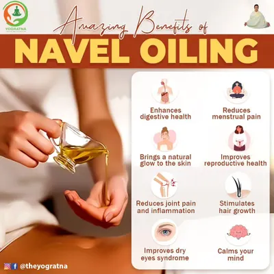 I often share knowledge about simple Ayurvedic rituals like Navel Oiling (Nabhi Chikitsa). This infographic explains its many benefits, from improving digestion and skin glow to calming the mind. It's an easy addition to your daily wellness routine.