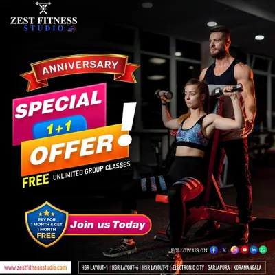 To celebrate our anniversary, we are running a special 1+1 offer. Pay for one month and get the next month completely free, including unlimited access to all our group classes. Join us today!