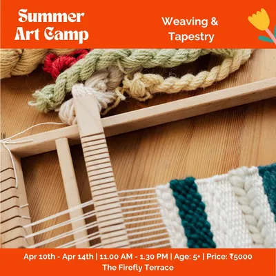 Discover the timeless art of weaving with our tapestry kits. This image shows a small loom with a colourful weaving project in progress. It's a wonderfully calming activity that results in a beautiful, textured piece of wall art.