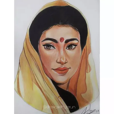 A portrait of Devi Sita, created with Maped color pencils on an ivory sheet. I used warm yellows and soft skin tones to convey a sense of grace and divinity.