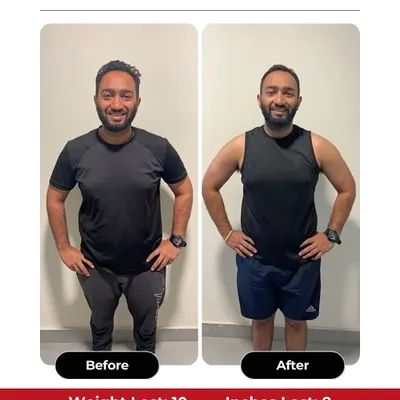 Siddharth crushed his 6-week goal, losing 10 kg and 8 inches. He achieved this without crash diets, relying on our solid program and coaches who have your back every step of the way.