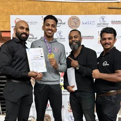 Gold. This athlete earned the top spot at the Kerala Nationals, a testament to his relentless training and the high standards we uphold at our gym.