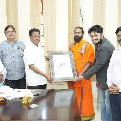 I was deeply humbled to be presented with the framed certificate for the Spiritual Scientist Award by the esteemed members of Andhra University and the Center for Emotional Education Society.