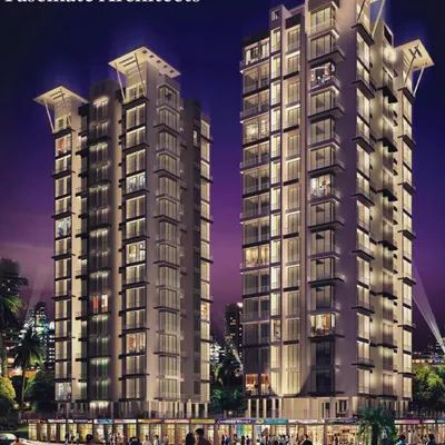 This night-view rendering shows "Quality Planet," a completed twin-tower residential project in Taloja. The design highlights verticality and features illuminated crowns, showcasing my approach to creating a distinctive skyline presence for high-rise structures.