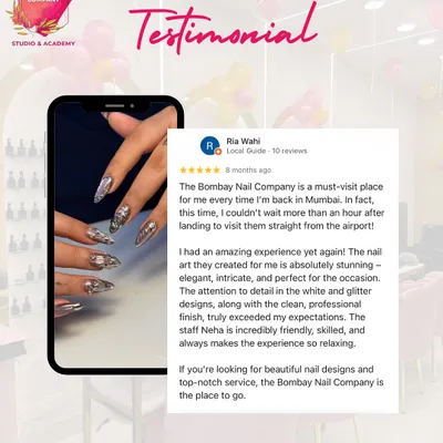 "The Bombay Nail Company is a must-visit place for me every time I'm back in Mumbai." We're so honored to be a go-to destination for our clients, even those who visit us straight from the airport!