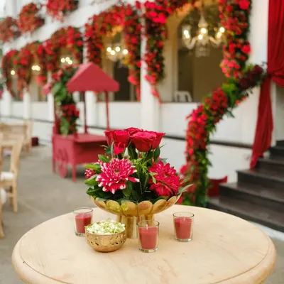 The stunning outdoor setting for a Navjote ceremony at Colaba Agiary. Our bar services were designed to complement the grandeur and tradition of this beautiful Parsi celebration.