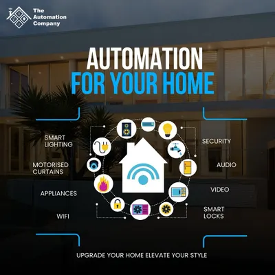 This infographic illustrates the scope of our home automation services. We connect everything from smart lighting and motorized curtains to security, audio, and appliances, providing a truly integrated and elevated home experience.