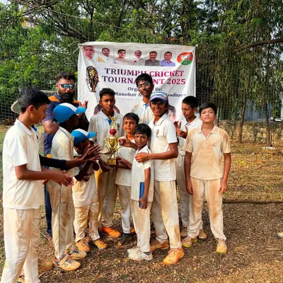 The winning moment for Triumph Super Kings, champions of our 'Triumph Little Champs Tournament'. The joy and pride on their faces after a hard-fought competition is what it's all about.