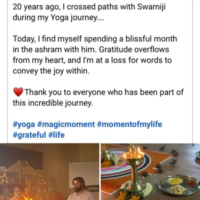 A testimonial from a student reflecting on his month-long stay at the ashram. It is a blessing to witness the profound impact these teachings have on people's lives.