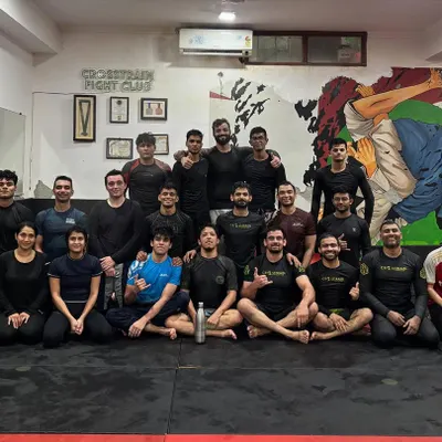 The energy after another grind on the mats. This is our Jiu-Jitsu squad, a mix of beginners and experienced members, all pushing each other to get better every day.