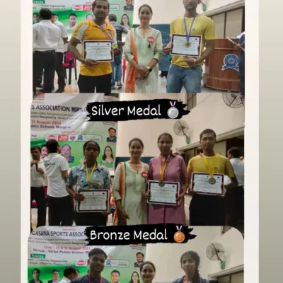 I am thrilled to share the success of my students at the district-level yoga championship. We won gold, silver, and bronze medals across various categories. This is a testament to their hard work and our quality training.