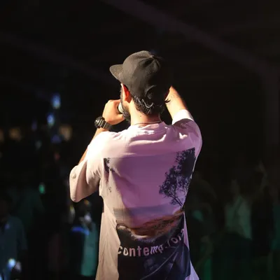 A shot from behind as I address the crowd at a music festival. My goal is to live a life I will remember, and moments like these, connecting with a massive audience, are what it's all about.