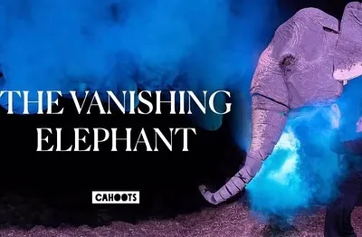 The promotional image for 'The Vanishing Elephant'. As a co-composer, my role was to help create the musical world for this magical story, which has since toured New York and the UK.