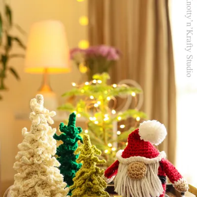 A few handmade touches of Christmas cheer, featuring my crochet trees and a little Santa gnome. Wishing you all a very Merry Christmas.