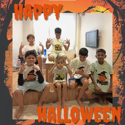 Our Halloween workshop was full of spooky fun and creative energy. Here's our crew of little monsters showing off the cool, custom t-shirts they designed and painted themselves.