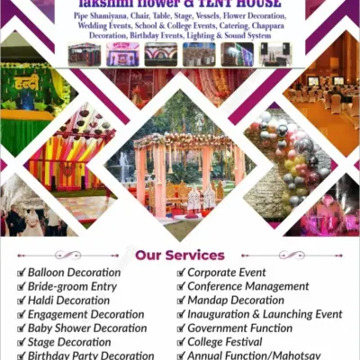 This flyer lists the complete range of services I offer. From balloon decoration and bride-groom entry setups to mandap decoration and corporate events, I can manage everything for you.