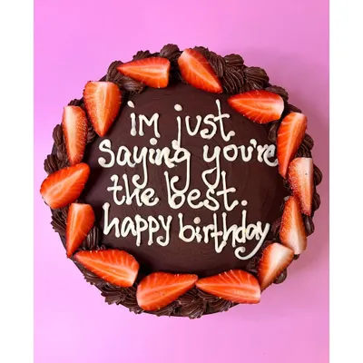 When you want to say happy birthday and also state the obvious. This chocolate and strawberry cake was for a lucky person with a great partner.