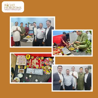 A collage celebrating the official opening of our new Mumbai office. This milestone marks a fresh chapter in our journey of empowering our clients' financial growth, and we thank our team and partners for making it possible.