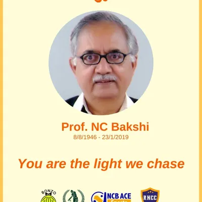 A tribute to our founder and mentor, the late Prof. NC Bakshi. His vision and spirit are the foundation of Bright Cricket Club, and he remains the light we chase.