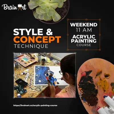 Our weekend acrylic painting course is perfect for busy students and adults. Join us to learn essential techniques in a relaxed and supportive environment.