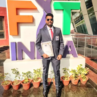 A proud moment receiving my first SAI Institutional Award in front of the Fit India sign. This recognition for my work in hockey is a milestone in my coaching journey.