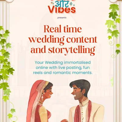 Vows aur Vibes is all about real-time wedding content and storytelling. I immortalize your wedding online with live posting, fun reels, and romantic moments so everyone can be a part of it.